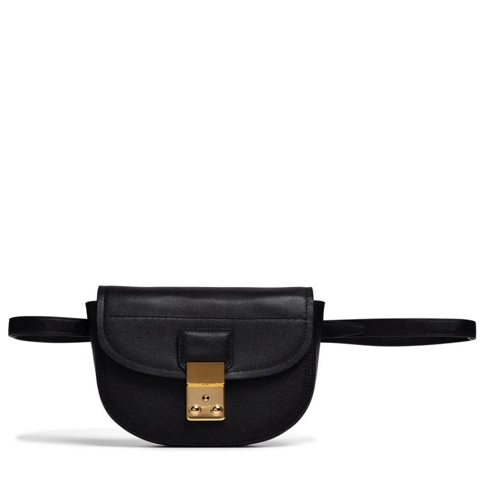 3.1 Phillip Lim Pashli Mini Saddle Belt Bag Crossbody Black Leather EUC